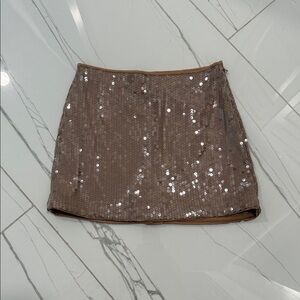 Abercrombie & Fitch Sequin Brown Mini Skirt